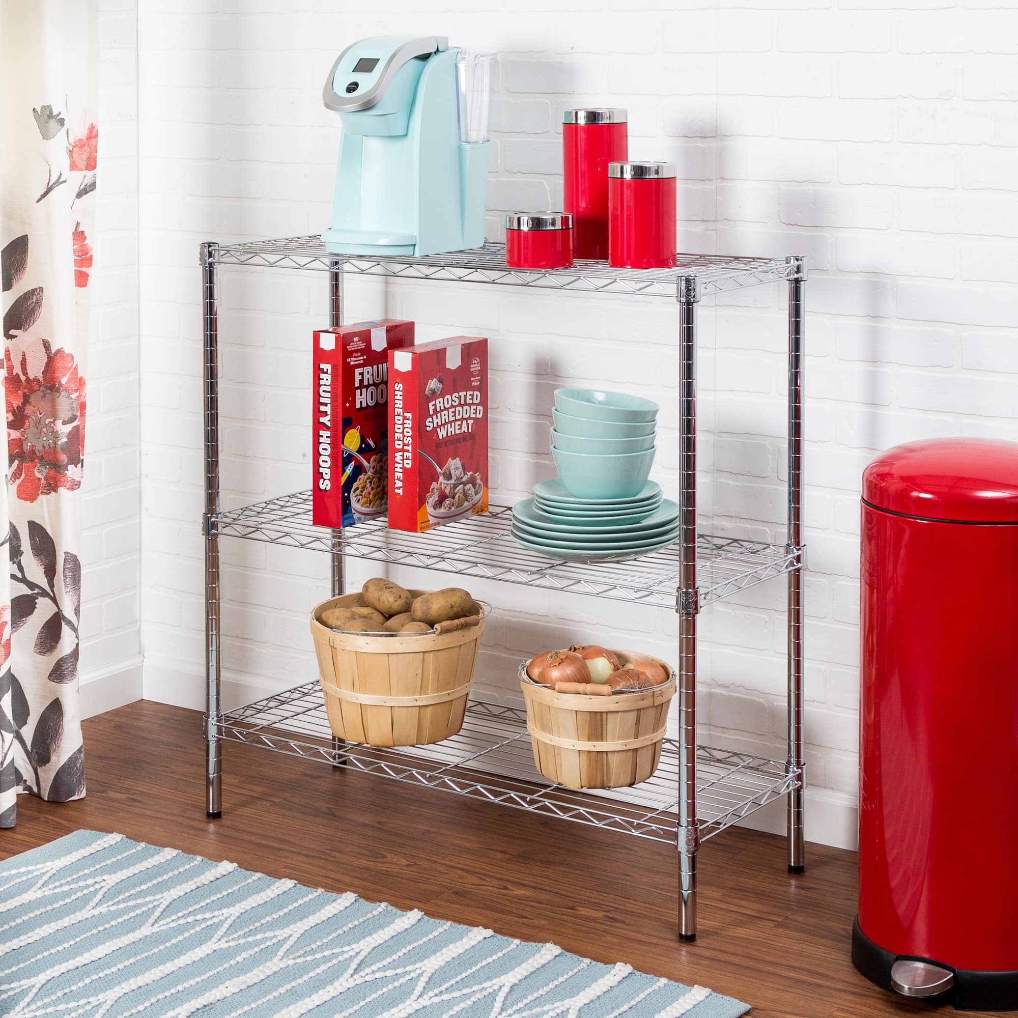 Honey Can Do Chrome 3-Tier Heavy-Duty Adjustable Shelf Storage Unit